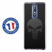TPU0NOKIA51SKULLCARBONE - Coque souple pour Nokia 5-1 avec impression Motifs tête de mort sur fond carbone