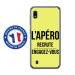 TPU0TPU0A10APEROJAUNE - Coque souple pour Samsung Galaxy A10 avec impression Motifs l'apéro recrute jaune