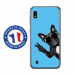 TPU0TPU0A10CHIENVBLEU - Coque souple pour Samsung Galaxy A10 avec impression Motifs chien à lunettes sur fond bleu