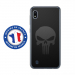 TPU0TPU0A10SKULLCARBONE - Coque souple pour Samsung Galaxy A10 avec impression Motifs tête de mort sur fond carbone
