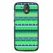 TPU1DES526AZTEQUEBLEUVER - Coque souple pour HTC Desire 526 avec impression Motifs aztèque bleu et vert