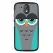TPU1DES526CHOUETTE2 - Coque souple pour HTC Desire 526 avec impression Motifs chouette endormie bleue et grise