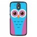 TPU1DES526CHOUETTE3 - Coque souple pour HTC Desire 526 avec impression Motifs chouette bleue et rose