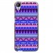 TPU1DES530AZTEQUEBLEUVIO - Coque souple pour HTC Desire 530 avec impression Motifs aztèque bleu et violet