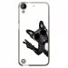 TPU1DES530CHIENVBLANC - Coque souple pour HTC Desire 530 avec impression Motifs chien à lunettes sur fond blanc