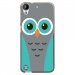 TPU1DES530CHOUETTE1 - Coque souple pour HTC Desire 530 avec impression Motifs chouette bleue et grise