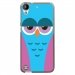 TPU1DES530CHOUETTE4 - Coque souple pour HTC Desire 530 avec impression Motifs chouette endormie bleue et rose