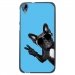 TPU1DES626CHIENVBLEU - Coque souple pour HTC Desire 626 avec impression Motifs chien à lunettes sur fond bleu