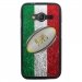 TPU1G318BALLONITALIE - Coque Souple en gel pour Samsung Galaxy Trend 2 Lite avec impression ballon de rugby et drapeau de l