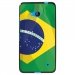 TPU1LUM640DRAPBRESIL - Coque Souple en gel noir pour Microsoft Lumia 640 avec impression Motifs drapeau du Brésil