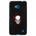 TPU1LUM640SKULLTRIBAL - Coque Souple en gel noir pour Microsoft Lumia 640 avec impression Motifs tête de mort sur fond trib