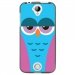 TPU1M330CHOUETTE4 - Coque souple pour Acer Liquid M330 avec impression Motifs chouette endormie bleue et rose