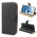 WALLETGALAXYS3NOIR - Etui type portefeuille noir pour Galaxy-S3 rabat latéral articulé fonction stand