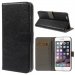 WALLETGRAINIP655NOIR - Etui type portefeuille pour iPhone 6s Plus coloris noir grainé rabat latéral articulé fonction st