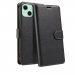 WALLETIP15PLUSNOIR - Etui portefeuille iPhone 15 PLUS coloris NOIR rabat latéral articulé fonction stand