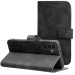 WALLTENDER-A26NOIR - Etui type portefeuille Galaxy A26 noir apect nubuck avec rabat latéral fonction stand