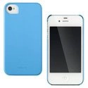 89639_BIOIP4 - Coque arrière rigide BioCover Krusell bleue pour iPhone 4 et 4S.