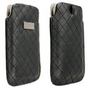 AVENYN_NOIRLONG - Housse Luxe Krusell Avenyn Pouch en cuir synthétique noir iPhone 5