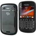 BIMAT_BB9900 - Housse Coque de protection rigide  Muvit bimatière ploycarbonate et silicone noire Blackberry 9900 