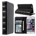 BOOKSTYLE-IP6SPLUSNOIR - Etui iPhone 6s PLUS aspect livre en cuir noir fonction stand