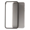 BUMPHARDCRYSTIP6NOIR - Coque bumper noir avec dos rigide translucide pour iPhone 6