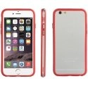 BUMPROUGECRYSTALIP647 - Contour Bumper en gel rouge et crystal iPhone 6 boutons aspect métal