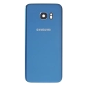 CACHE-S7EDGEBLEU - Face arrière vitre du dos Samsung Galaxy S7-Edge SM-G935 bleu