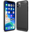 CARBOBRUSH-IP11PROMAX - Coque iPhone 11 Pro-MAX antichoc coloris noir aspect carbone