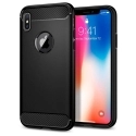 CARBOBRUSH-IPHONEXSMAX - Coque iPhone XS Max antichoc coloris noir aspect carbone
