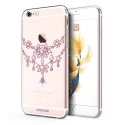 CASECUBEIP6FLOWER - Coque souple transparente série collier Strass Flower pour iPhone 6s 