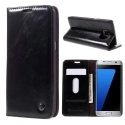 CASEMEFOLS7EDGENOIR - Etui CaseMe Folio pour Galaxy S7 Edge cuir huilé noir