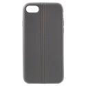 COUTURE-IP7GRIS - Coque souple iPhone 7 aspect cuir coutures apparentes coloris gris