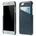 COVCUIRCARTEIP6BLEU - Coque cuir bleu nuit avec logements cartes pour iPhone 6 de 4,7 pouces