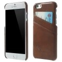 COVCUIRCARTEIP6MARRON - Coque cuir marron avec logements cartes our iPhone 6 de 4,7 pouces