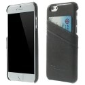 COVCUIRCARTEIP6NOIR - Coque cuir noir avec logements cartes pour iPhone 6 de 4,7 pouces