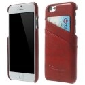 COVCUIRCARTEIP6ROUGE - Coque cuir rouge avec logements cartes pour iPhone 6 de 4,7 pouces