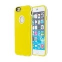 COVFRAMEIP6JAUNE - Coque souple en gel type bumper blanc avec dos jaune pour iPhone 6 4,7 pouces