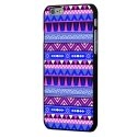 CPRN1IP6PLUSAZTEQUEBLEUVIO - Coque noire iPhone 6 Plus impression Motifs Aztèque coloris bleu et violet