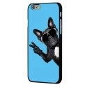 CPRN1IP6PLUSCHIENVBLEU - Coque noire iPhone 6 Plus impression Motifs chien à lunettes sur fond bleu