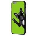 CPRN1IP6PLUSCHIENVVERT - Coque noire iPhone 6 Plus impression Motifs chien à lunettes sur fond vert