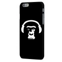 CPRN1IPHONE6SINGECASQ - Coque noire iPhone 6 motif singe casque