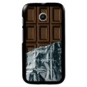 CPRN1MOTOECHOCOLAT - Coque noire pour Motorola Moto E motif tablette de chocolat
