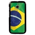 CPRN1MOTOEDRAPBRESIL - Coque noire pour Motorola Moto E motif drapeau brésil