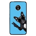 CPRN1MOTOG5CHIENVBLEU - Coque rigide pour Motorola Moto G5 avec impression Motifs chien à lunettes sur fond bleu