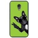 CPRN1MOTOGV2CHIENVVERT - Coque noire pour Motorola Moto-G2 impression chien à lunette sur fond vert