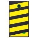 CPRN1NOKIAXBANDESJAUNES - Coque rigide pour Nokia X avec impression Motifs bandes jaunes
