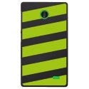 CPRN1NOKIAXBANDESVERTES - Coque rigide pour Nokia X avec impression Motifs bandes vertes