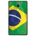 CPRN1NOKIAXDRAPBRESIL - Coque rigide pour Nokia X avec impression Motifs drapeau du Brésil
