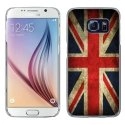 CRYSGALS6DRAPUKVINTAGE - Coque rigide transparente pour Galaxy S6 impression motif drapeau UK vintage