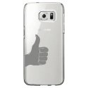 CRYSGALS7EDGEMAINPOUCE - Coque rigide transparente pour Samsung Galaxy S7-Edge avec impression Motifs pouce levé